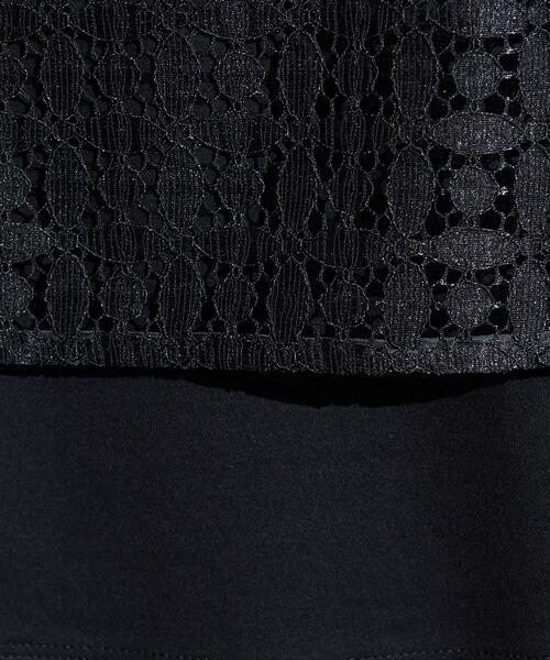 INDIVI(インディヴィ)の「【洗える】レイヤード風レースコンビTシャツ(Tシャツ/カットソー・レディース・ブラック/ホワイト・05/38/34/13/15 )」の7枚目の写真