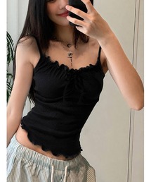 フリルキャミソール パット付