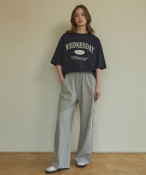WEDNESDAYOASISFORWOMEN(ウェンズデー オアシス フォー ウーマン)の「W/エッセンシャルライン トラックパンツ(3カラー)(スウェットパンツ・レディース・カーキ/グレー/ネイビー・FREE)」の10枚目の写真