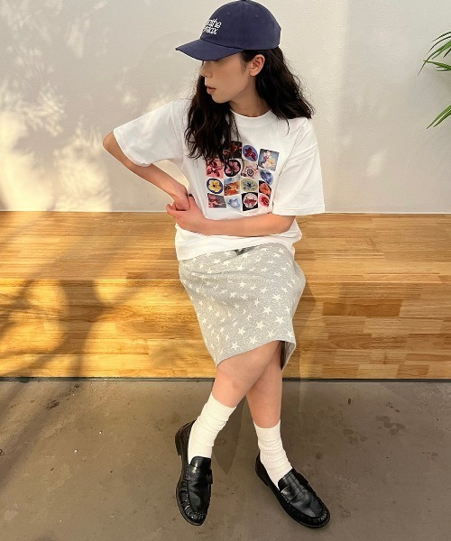 LAC-VERT（ラック・ヴェール）の「フラワーモチーフTシャツ（Tシャツ/カットソー・レディース・ホワイト/ブラック・FREE）」の5枚目の写真