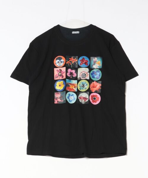LAC-VERT（ラック・ヴェール）の「フラワーモチーフTシャツ（Tシャツ/カットソー・レディース・ホワイト/ブラック・FREE）」の10枚目の写真