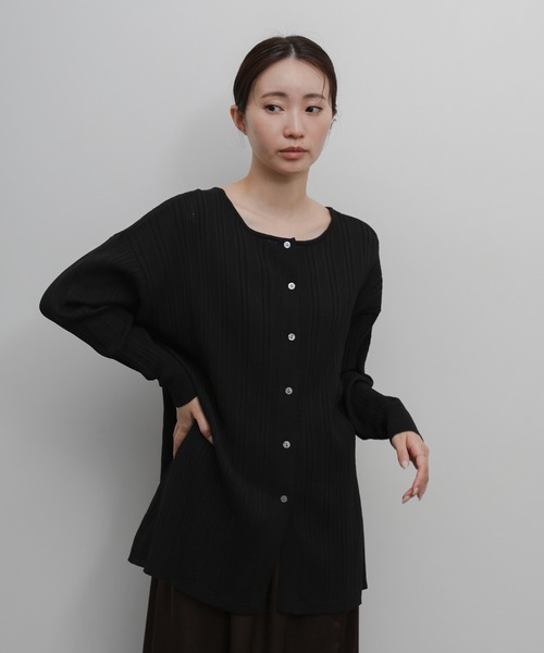 select MOCA Et(セレクトモカエト)の「【Et】Muitiway Random Rib Knit Cardigan(カーディガン/ボレロ・レディース・ベージュ/ブラック/ライトグレー・FREE)」の13枚目の写真