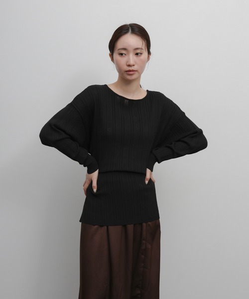 select MOCA Et(セレクトモカエト)の「【Et】Muitiway Random Rib Knit Cardigan(カーディガン/ボレロ・レディース・ベージュ/ブラック/ライトグレー・FREE)」の16枚目の写真