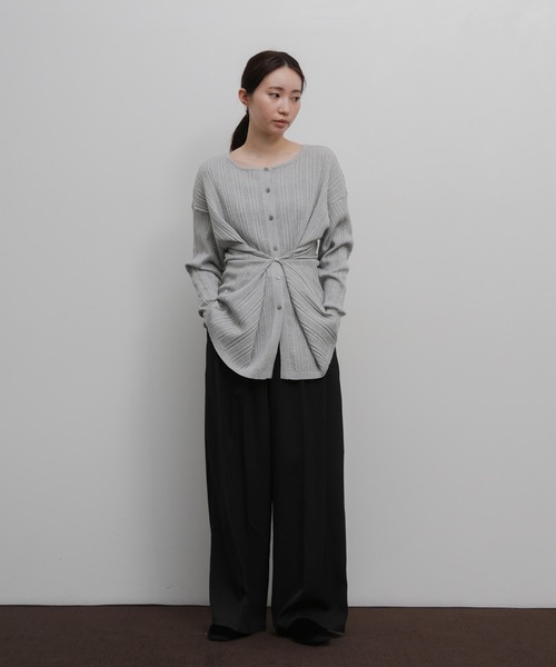 select MOCA Et(セレクトモカエト)の「【Et】Muitiway Random Rib Knit Cardigan(カーディガン/ボレロ・レディース・ベージュ/ブラック/ライトグレー・FREE)」の12枚目の写真