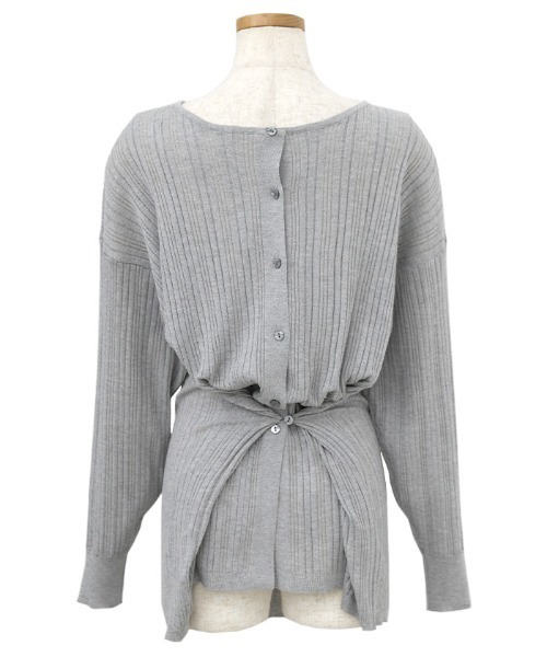 select MOCA Et(セレクトモカエト)の「【Et】Muitiway Random Rib Knit Cardigan(カーディガン/ボレロ・レディース・ベージュ/ブラック/ライトグレー・FREE)」の6枚目の写真