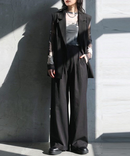 antiqua(アンティカ)の「タック ワイドパンツ(その他パンツ・レディース・ブラック/グレー・L/M/S)」の15枚目の写真