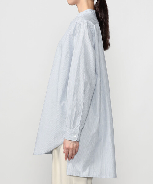 Bshop(ビショップ)の「INDIA INDUSTRY | コットン バンドカラーブザムチュニックシャツ STRIPE WOMEN(シャツ/ブラウス・レディース・ブルー系その他・1)」の10枚目の写真
