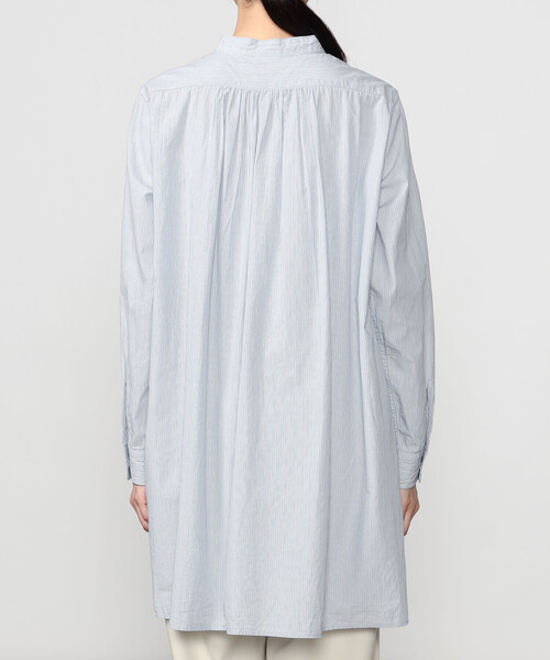 Bshop(ビショップ)の「INDIA INDUSTRY | コットン バンドカラーブザムチュニックシャツ STRIPE WOMEN(シャツ/ブラウス・レディース・ブルー系その他・1)」の11枚目の写真