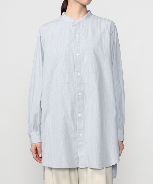 Bshop(ビショップ)の「INDIA INDUSTRY | コットン バンドカラーブザムチュニックシャツ STRIPE WOMEN(シャツ/ブラウス・レディース・ブルー系その他・1)」の12枚目の写真