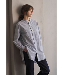 INDIA INDUSTRY | コットン バンドカラーブザムチュニックシャツ STRIPE WOMEN