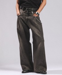 WEST SWITCHING SEMI-FLARE DENIM PANTS/ウエスト切り替え/セミフレアデニムパンツ