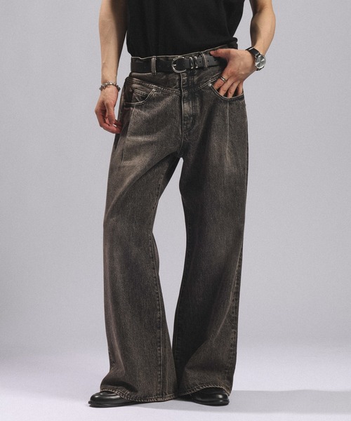 WEST SWITCHING SEMI-FLARE DENIM PANTS/ウエスト切り替え/セミフレア