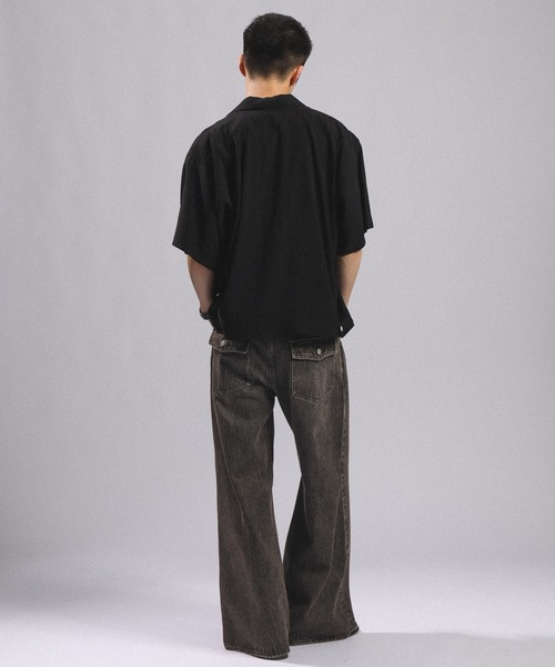 RAGEBLUE(レイジブルー)の「WEST SWITCHING SEMI-FLARE DENIM PANTS/ウエスト切り替え/セミフレアデニムパンツ(デニムパンツ・メンズ・ブルー/グレー・MEDIUM/LARGE)」の5枚目の写真