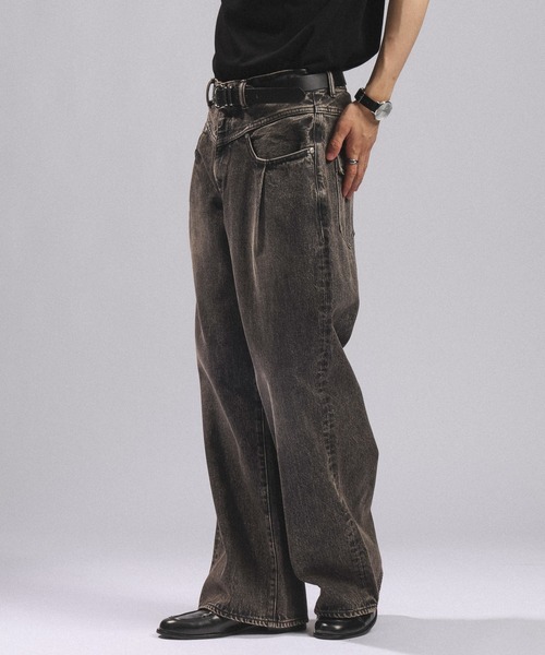 RAGEBLUE(レイジブルー)の「WEST SWITCHING SEMI-FLARE DENIM PANTS/ウエスト切り替え/セミフレアデニムパンツ(デニムパンツ・メンズ・ブルー/グレー・MEDIUM/LARGE)」の7枚目の写真