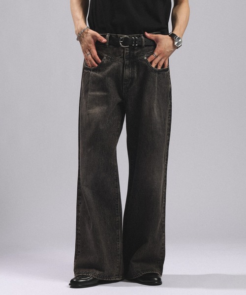 RAGEBLUE(レイジブルー)の「WEST SWITCHING SEMI-FLARE DENIM PANTS/ウエスト切り替え/セミフレアデニムパンツ(デニムパンツ・メンズ・ブルー/グレー・MEDIUM/LARGE)」の6枚目の写真