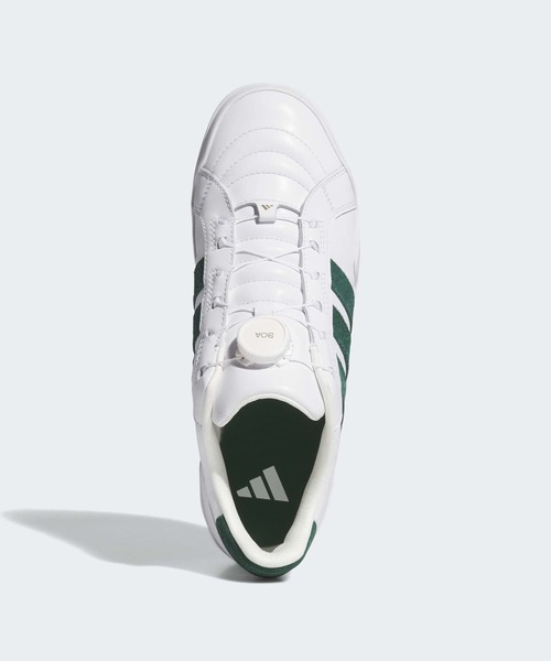 adidas（アディダス）の「【ゴルフ】レトロクロス グリップモア ボア スパイクレス / RETROCROSS GRIPMORE BOA SPIKELESS【adidas Golf/アディダスゴルフ】（スニーカー・メンズ・ホワイト×グリーン・24.5cm/25.5cm/26.5cm/27.5cm/28.5cm/25.0cm/26.0cm/27.0cm/28.0cm/29.0cm）」の2枚目の写真