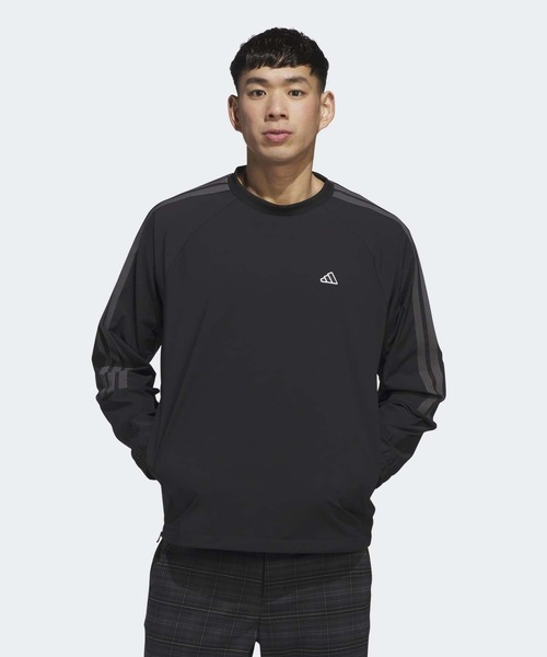 adidas(アディダス)の「スリーストライプス 撥水 プルオーバー【adidas Golf/アディダスゴルフ】(ブルゾン・メンズ・ブラック・XX-LARGE/LARGE/MEDIUM/SMALL/X-LARGE)」の1枚目の写真