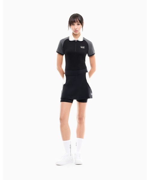EMPORIO ARMANI EA7（エンポリオアルマーニイーエーセブン）の「【エンポリオ アルマーニ EA7】ウィメンズ ハーフジップ ポロシャツ Golf Pro（ポロシャツ・レディース・ブラック・SMALL/MEDIUM/LARGE/X-SMALL）」の5枚目の写真