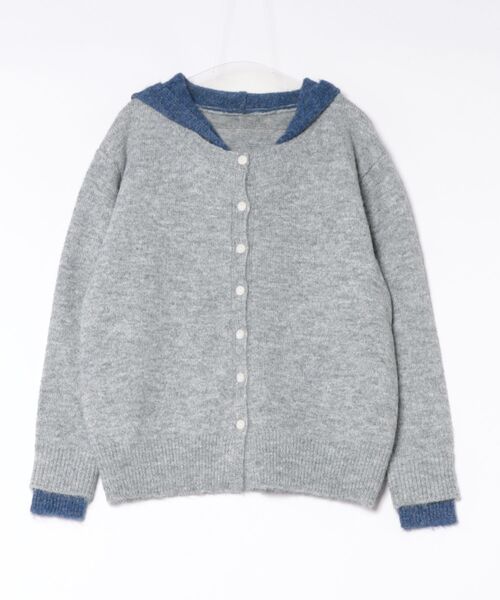 antiqua(アンティカ)の「パーカーディガン(カーディガン/ボレロ・レディース・グレー/ブラック/ネイビー・ONESIZE)」の2枚目の写真
