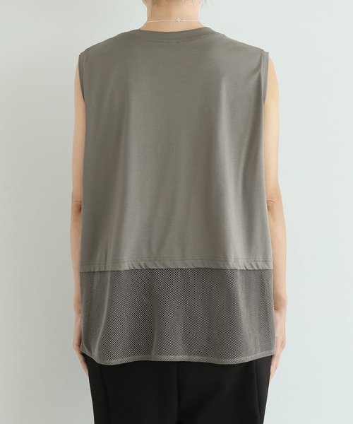 STYLE DELI(スタイルデリ)の「【selection】裾メッシュレイヤードノースリカットtops(タンクトップ・レディース・ホワイト/ブラック/カーキ・FREE)」の19枚目の写真