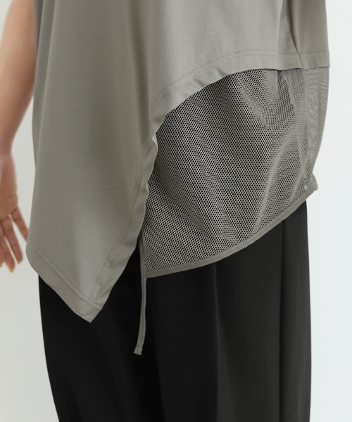 STYLE DELI(スタイルデリ)の「【selection】裾メッシュレイヤードノースリカットtops(タンクトップ・レディース・ホワイト/ブラック/カーキ・FREE)」の21枚目の写真