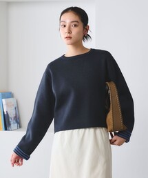 【WEB限定 Wardrobe DAILY MINIMAL】リバーシブルボーダー ニットプルオーバー ウォッシャブル