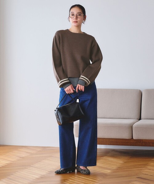 BEAUTY&YOUTH UNITED ARROWS(ビューティーアンドユースユナイテッドアローズ)の「【WEB限定 Wardrobe DAILY MINIMAL】リバーシブルボーダー ニットプルオーバー ウォッシャブル(ニット/セーター・レディース・ネイビー/ダークブラウン/ブラック・FREE)」の7枚目の写真