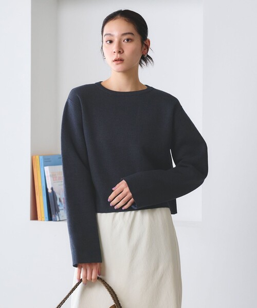 BEAUTY&YOUTH UNITED ARROWS(ビューティーアンドユースユナイテッドアローズ)の「【WEB限定 Wardrobe DAILY MINIMAL】リバーシブルボーダー ニットプルオーバー ウォッシャブル(ニット/セーター・レディース・ネイビー/ダークブラウン/ブラック・FREE)」の15枚目の写真