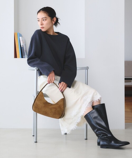BEAUTY&YOUTH UNITED ARROWS(ビューティーアンドユースユナイテッドアローズ)の「【WEB限定 Wardrobe DAILY MINIMAL】リバーシブルボーダー ニットプルオーバー ウォッシャブル(ニット/セーター・レディース・ネイビー/ダークブラウン/ブラック・FREE)」の17枚目の写真