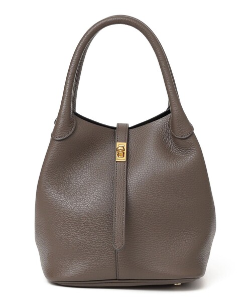 VIOLAd'ORO(ヴィオラドーロ)の「VIOLAd’ORO: V1573 BOX TOTE(トートバッグ・レディース・ブラック/ブラウン・ONE SIZE)」の6枚目の写真