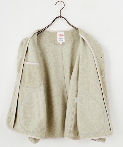 DANTON（ダントン）の「【WEB先行予約】[DANTON/ダントン] フリースノーカラージャケット（ノーカラージャケット・レディース・ブラック/グレイッシュベージュ/ダークグレー・38/36/34）」の6枚目の写真