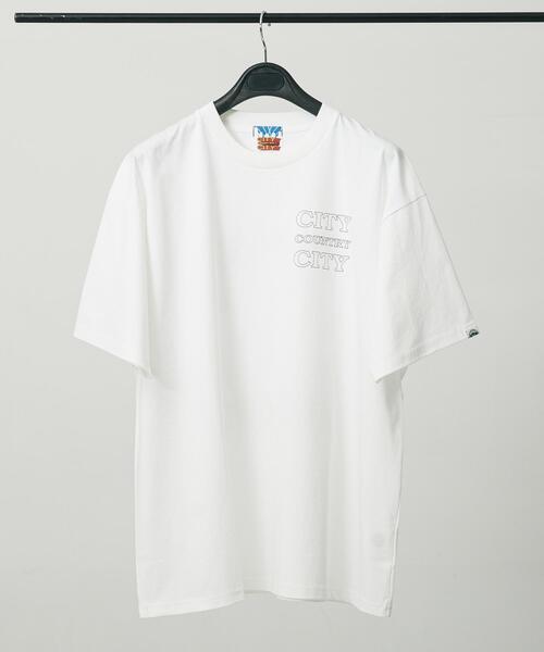 CITY COUNTRY CITY(シティーカントリーシティー)の「CITY COUNTRY CITY T-SHIRT CITY C CITY(Tシャツ/カットソー・メンズ・ホワイト/ブラック・MEDIUM/LARGE/X-LARGE)」の1枚目の写真
