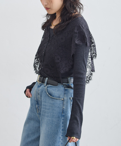 journal standard L'essage（ジャーナルスタンダードレサージュ）の「リバーレースジレブラウス（シャツ/ブラウス・レディース・ブラック/ホワイト・FREE）」の18枚目の写真