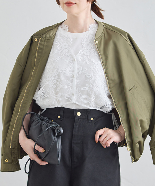 journal standard L'essage（ジャーナルスタンダードレサージュ）の「リバーレースジレブラウス（シャツ/ブラウス・レディース・ブラック/ホワイト・FREE）」の11枚目の写真