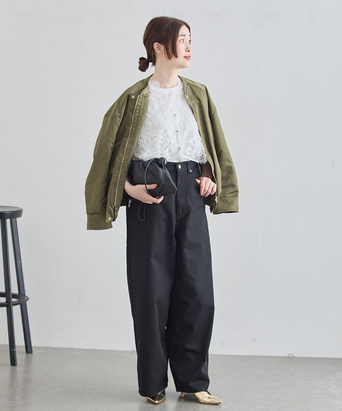 journal standard L'essage（ジャーナルスタンダードレサージュ）の「リバーレースジレブラウス（シャツ/ブラウス・レディース・ブラック/ホワイト・FREE）」の12枚目の写真