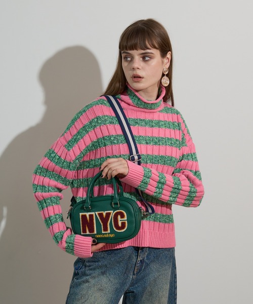 anna sui nyc(アナ スイ エヌ ワイ シー)の「スタジアムショルダーバッグ(ショルダーバッグ・レディース・ブラック/グリーン/パープル・FREE)」の7枚目の写真