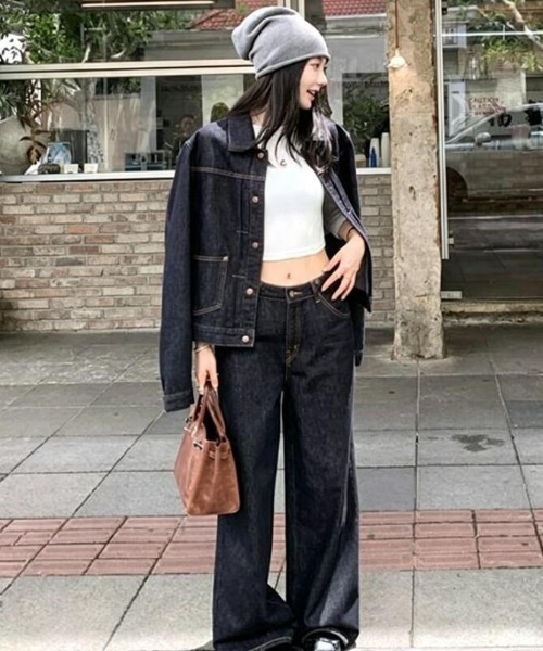 semplice(センプリチェ)の「セットアップ【韓国ファッション】(セットアップ・レディース・ダークブルー・XL/L/M/S)」の1枚目の写真