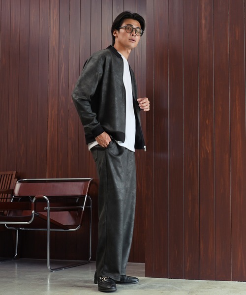jiggys shop(ジギーズショップ)の「ストレッチ フェイクレザー ジャージ イージーワイドパンツ(その他パンツ・メンズ・ブラック・MEDIUM/LARGE/X-LARGE)」の13枚目の写真