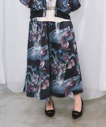 ScoLar（スカラー）の「ScoLar(スカラー) ボタニカル柄 ジャージ風スカート（スカート）」