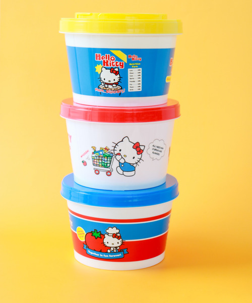 SANRIO/サンリオ〉ハローキティ ジョイント式薄肉保存容器3Pセット