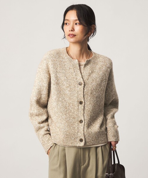 green label relaxing(グリーンレーベルリラクシング)の「ミックスヤーン スキッパー カーディガン(カーディガン/ボレロ・レディース・ベージュ/ライトブルー/ブラック/モカ・FREE)」の3枚目の写真