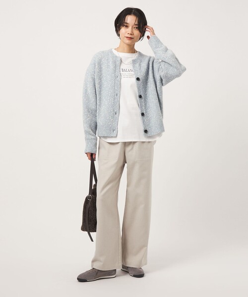 green label relaxing(グリーンレーベルリラクシング)の「ミックスヤーン スキッパー カーディガン(カーディガン/ボレロ・レディース・ベージュ/ライトブルー/ブラック/モカ・FREE)」の21枚目の写真