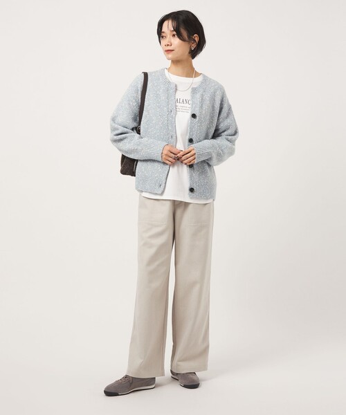 green label relaxing(グリーンレーベルリラクシング)の「ミックスヤーン スキッパー カーディガン(カーディガン/ボレロ・レディース・ベージュ/ライトブルー/ブラック/モカ・FREE)」の22枚目の写真
