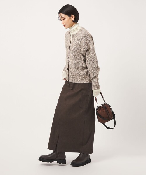 green label relaxing(グリーンレーベルリラクシング)の「ミックスヤーン スキッパー カーディガン(カーディガン/ボレロ・レディース・ベージュ/ライトブルー/ブラック/モカ・FREE)」の8枚目の写真