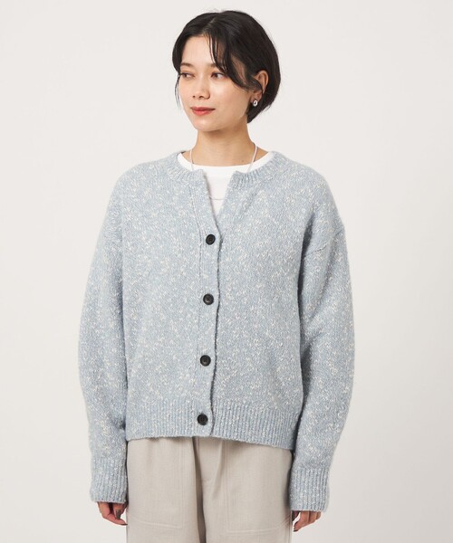 green label relaxing(グリーンレーベルリラクシング)の「ミックスヤーン スキッパー カーディガン(カーディガン/ボレロ・レディース・ベージュ/ライトブルー/ブラック/モカ・FREE)」の9枚目の写真