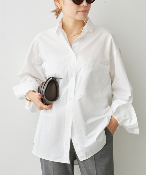 Deuxieme Classe(ドゥーズィエムクラス)の「Cangioli Wash シャツ(シャツ/ブラウス・レディース・ホワイト/エメラルドブルー・FREE)」の1枚目の写真