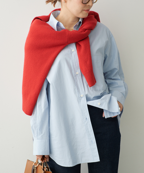 Deuxieme Classe(ドゥーズィエムクラス)の「Cangioli Wash シャツ(シャツ/ブラウス・レディース・ホワイト/エメラルドブルー・FREE)」の2枚目の写真