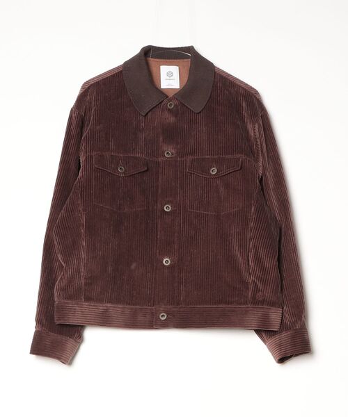 SEAGREEN(シーグリーン)の「SEAGREEN(シーグリーン) WIDE WALE CORDUROY TRACKER JACKET ワイドウェールコーデュロイトラッカージャケット(ブルゾン・メンズ・ブラウン/ライトグレー・3/4/2)」の2枚目の写真