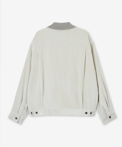 SEAGREEN(シーグリーン)の「SEAGREEN(シーグリーン) WIDE WALE CORDUROY TRACKER JACKET ワイドウェールコーデュロイトラッカージャケット(ブルゾン・メンズ・ブラウン/ライトグレー・3/4/2)」の6枚目の写真