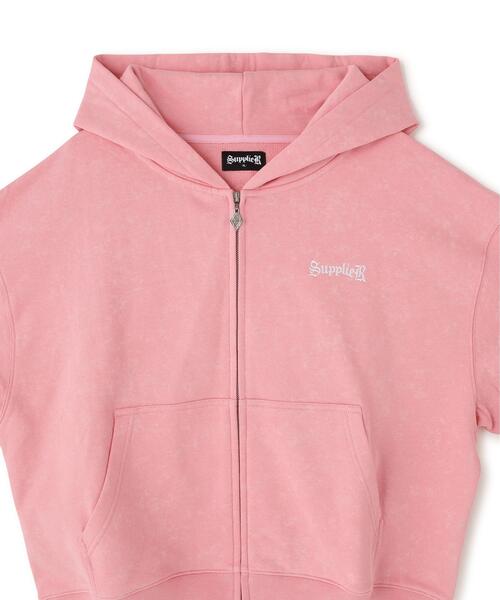 SUPPLIER(サプライヤー)の「SUPPLIER/サプライヤー/Spray Cross Rhinestone Zip Hoodie(パーカー・メンズ・ブラック/ピンク・M/L/XL)」の7枚目の写真